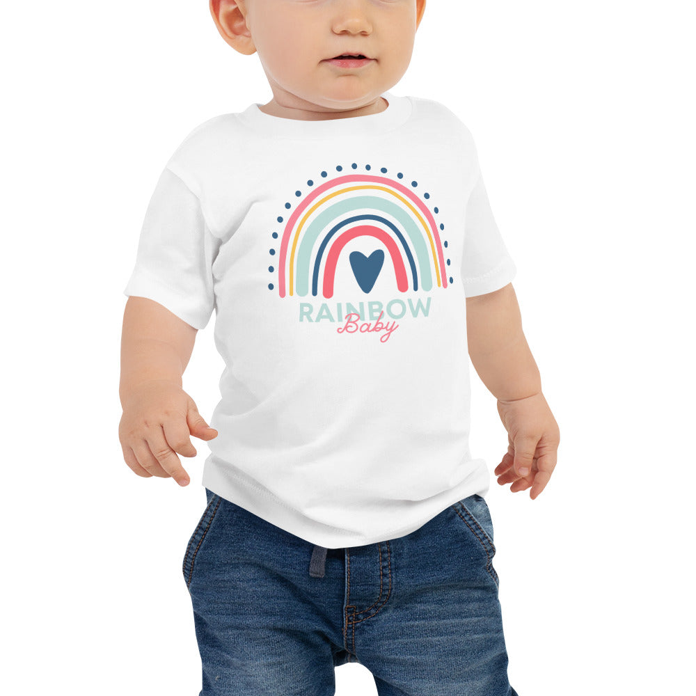 Rainbow Baby Heart Infant Loss Awareness Baby Jersey Short Sleeve Tee - Mari’Anna Tees