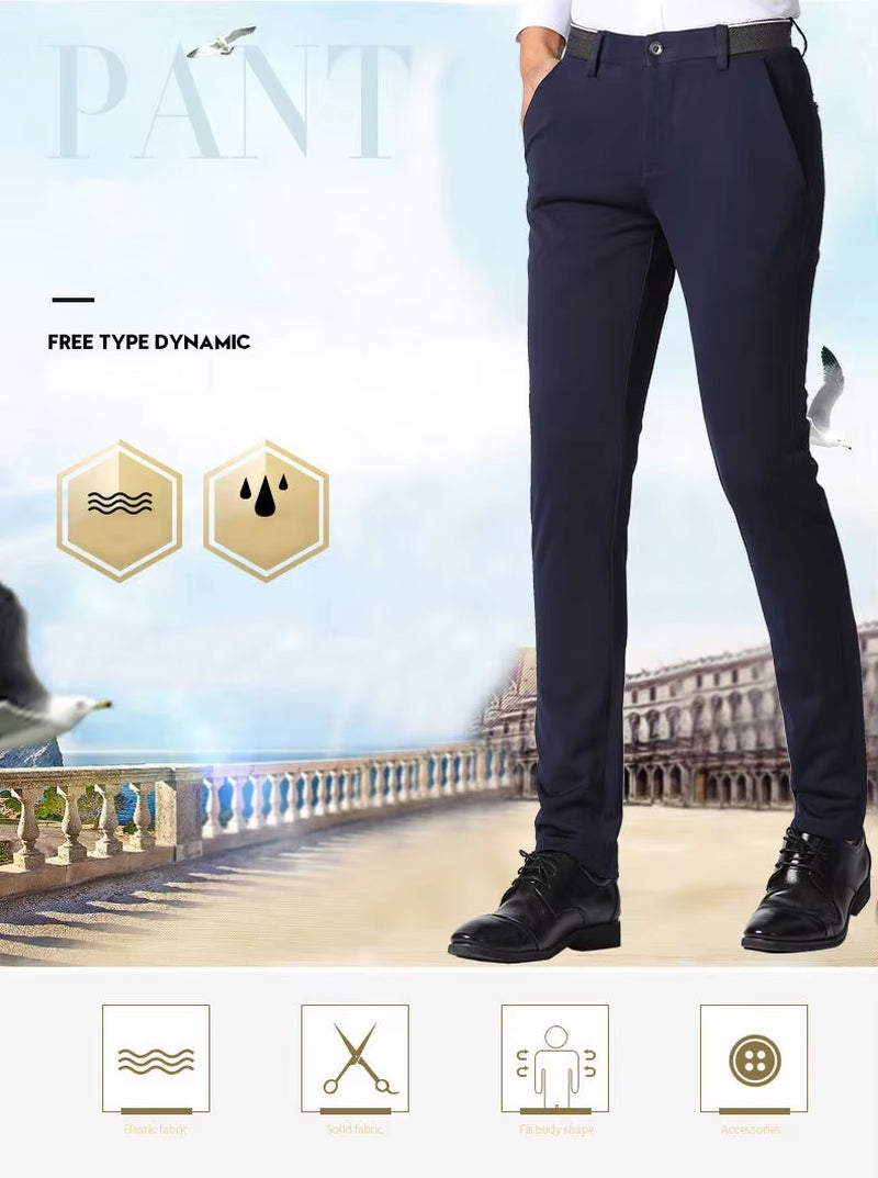 Business Casual Trousers for Men - Straight Fit, Comfortable & Stylish