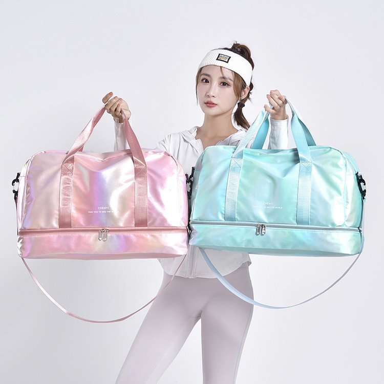 Large Capacity Holographic Duffel Bag with Strap