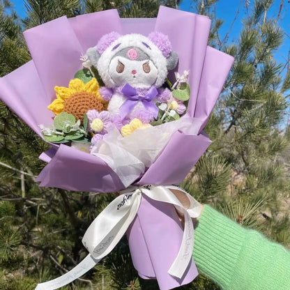 Kawaii Cat Dolls Bouquet with Artificial Flowers| Valentine's Day Gifts