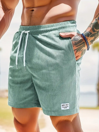 Breathable Corduroy Shorts: Men's Lace-Up Drawstring (Multiple Colors) - Mari’Anna Tees