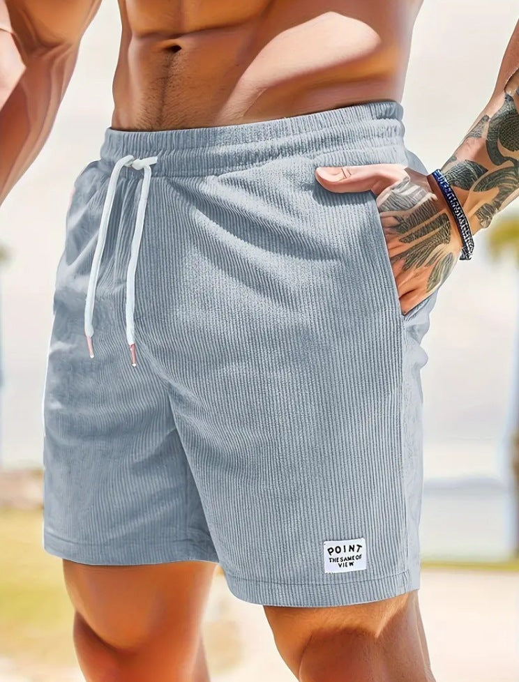 Breathable Corduroy Shorts: Men's Lace-Up Drawstring (Multiple Colors) - Mari’Anna Tees