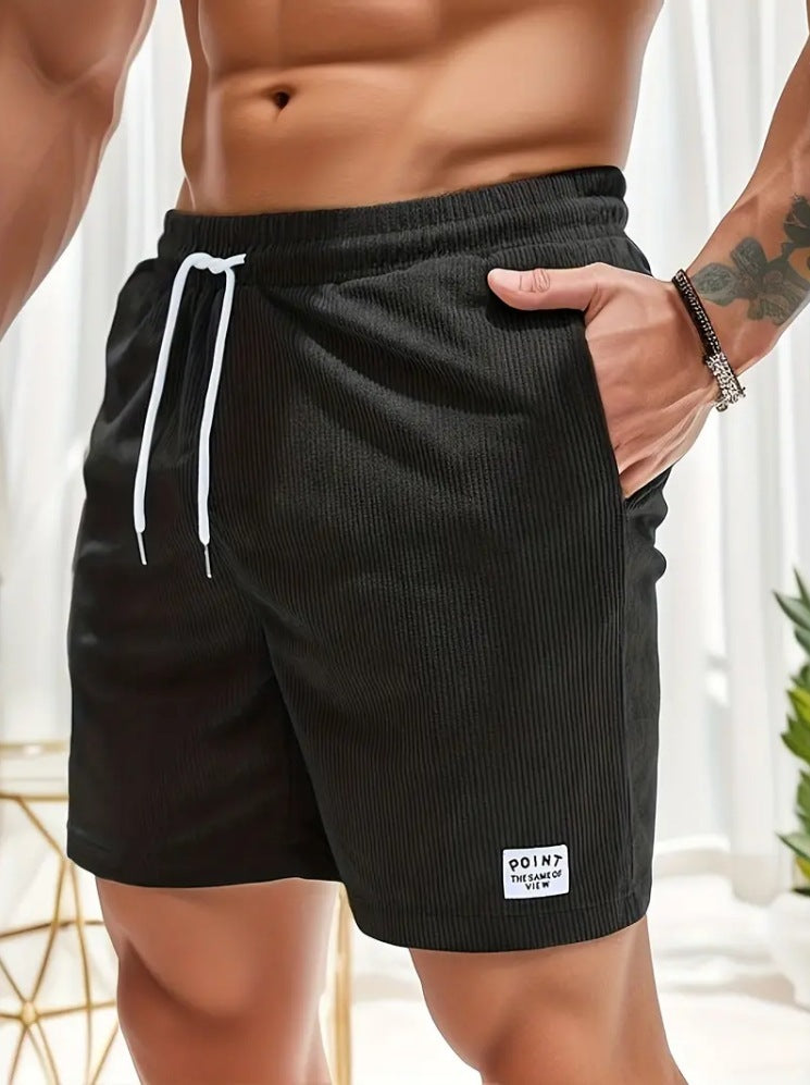 Breathable Corduroy Shorts: Men's Lace-Up Drawstring (Multiple Colors)