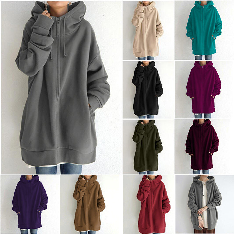 Women's Cozy Oversized Pullover Hoodie Full-Zip  Sweatshirt