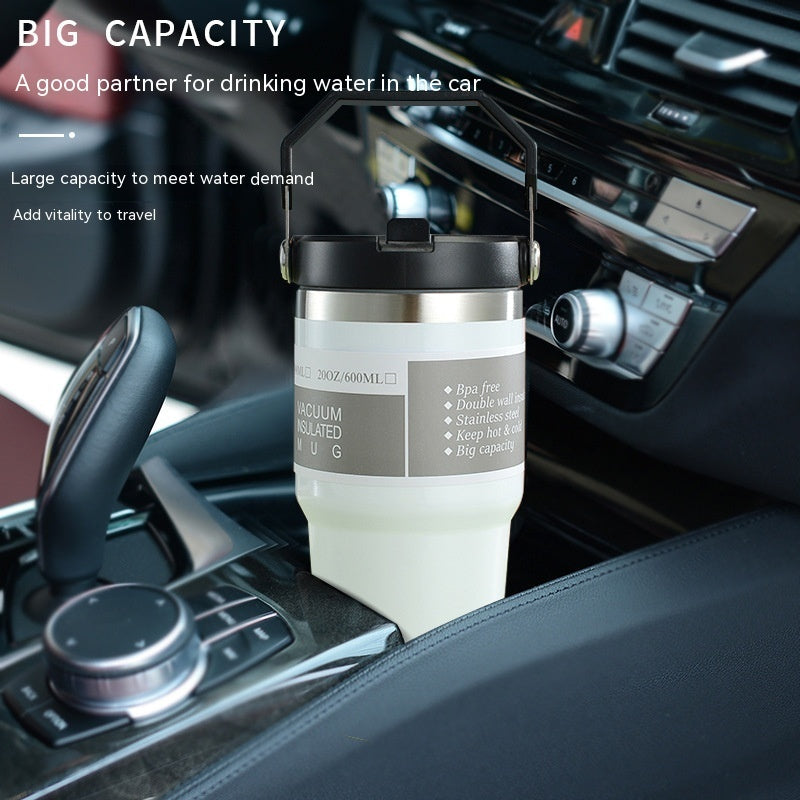 Portable Stainless Steel Hot/Cold Travel Cup Travel With Handle And Cover 