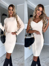 2pcs Long Sleeve Ribbed Sweater & Dress Set Women’s Fall Wear