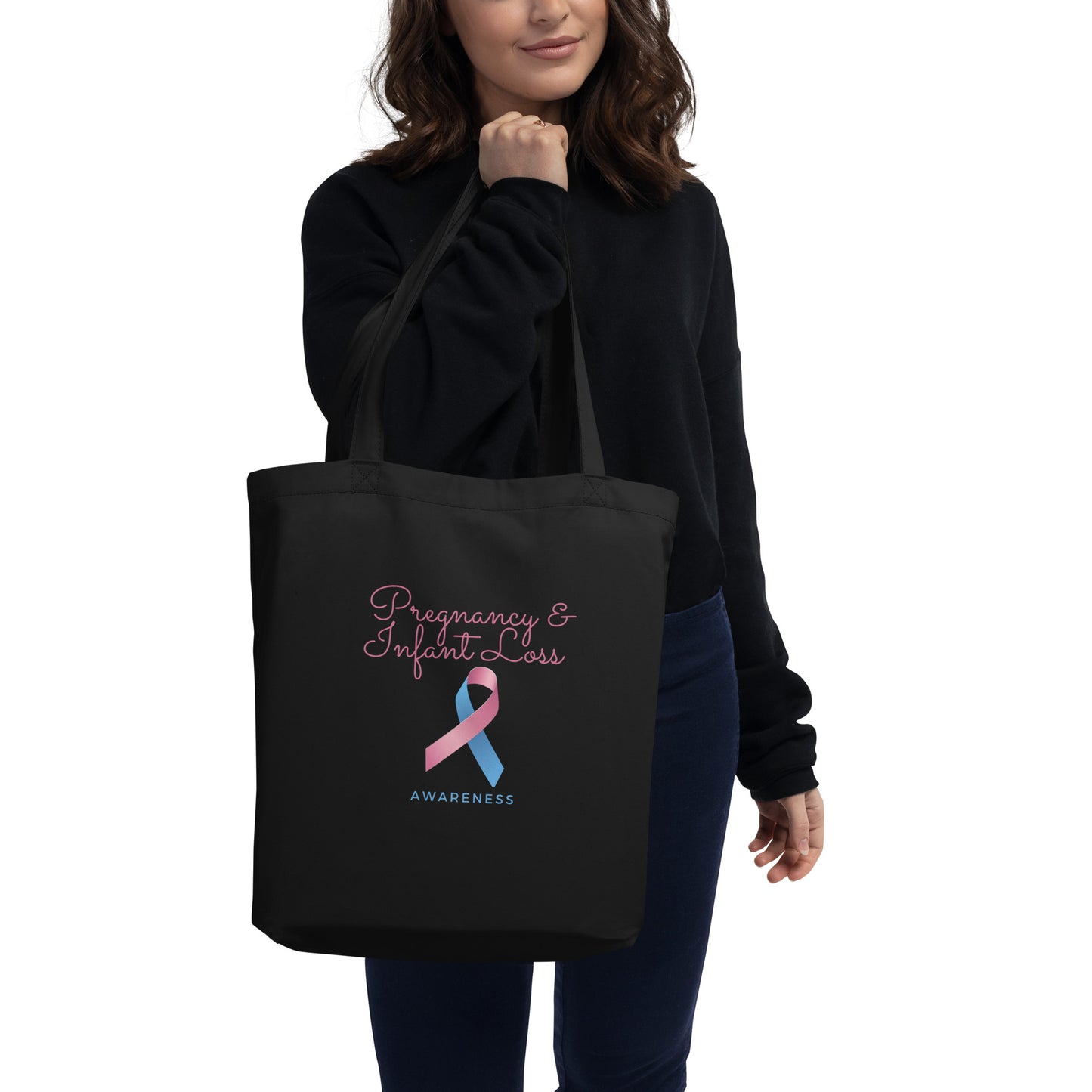 Pregnancy and Infant Loss Awareness Ribbon Eco Tote Bag - Mari’Anna Tees