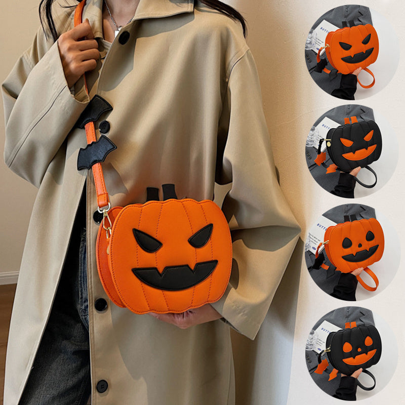 Cute Jack-o'-lantern Crossbody Bag With Bat Personalized Creative Women’s Bag - Mari’Anna Tees