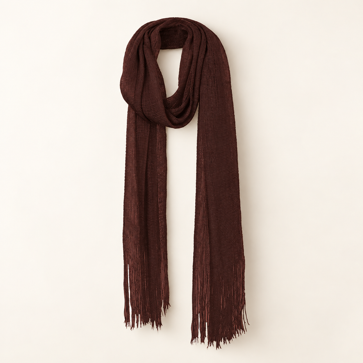 The Espresso Fringe Oblong Scarf - premium product hero