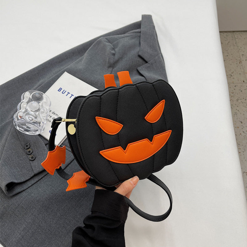 Cute Jack-o'-lantern Crossbody Bag With Bat Personalized Creative Women’s Bag - Mari’Anna Tees