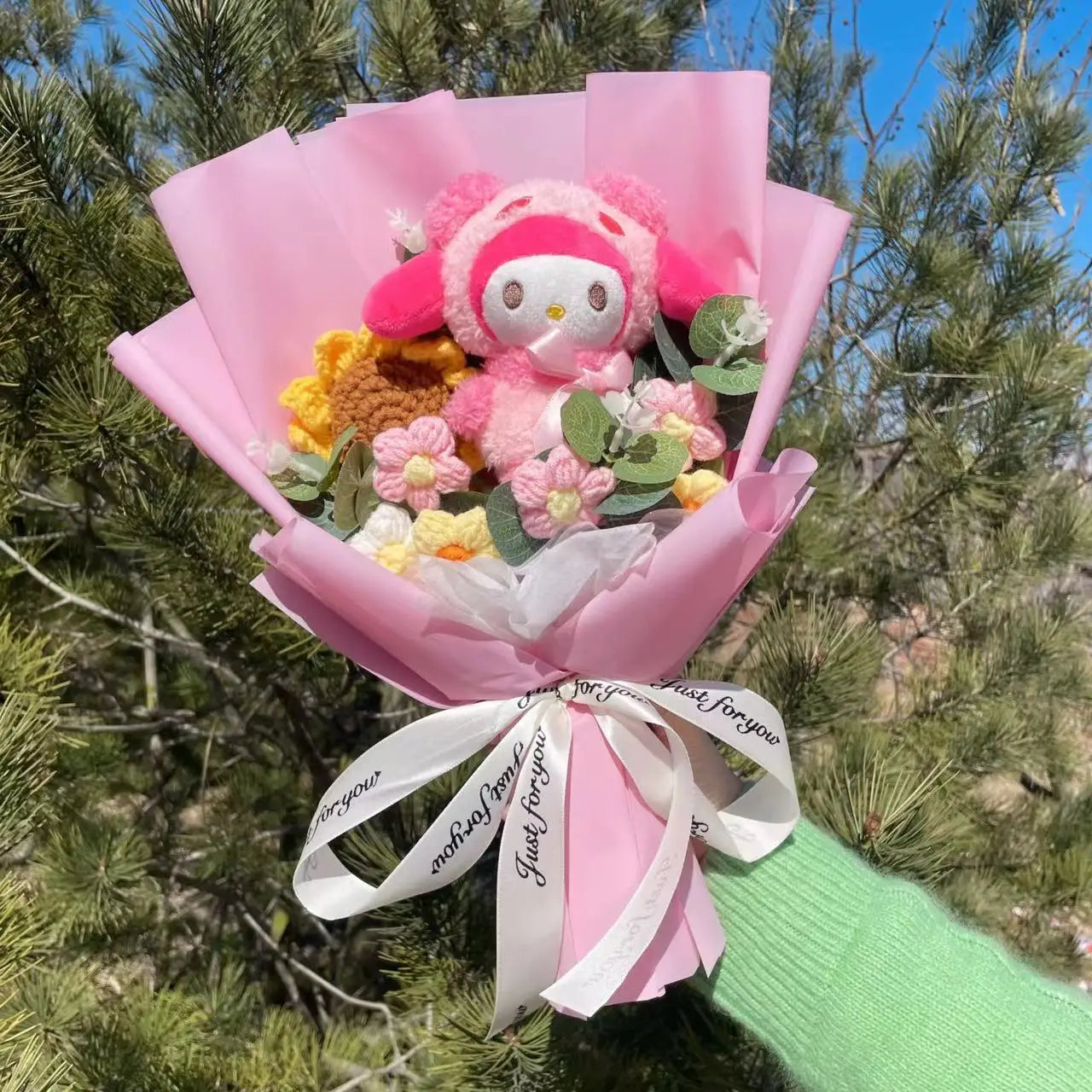 Kawaii Cat Dolls Bouquet with Artificial Flowers| Valentine's Day Gifts