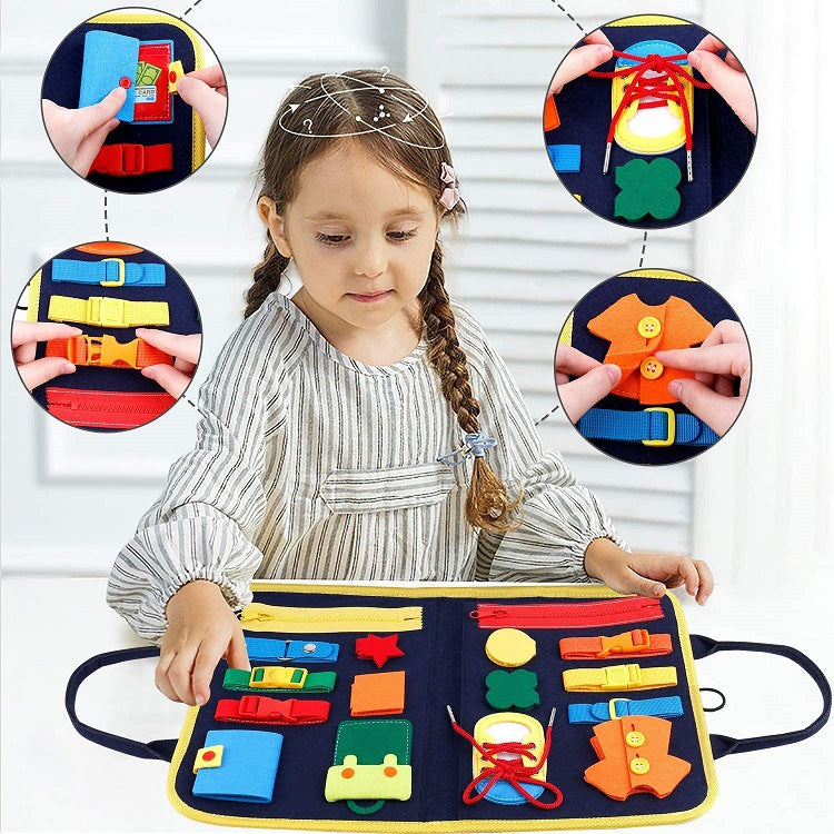 Children's Busy Board Dressing And Buttoning Early Education Learning Toy