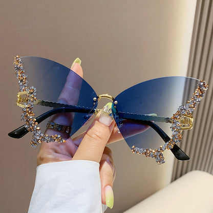 Butterfly Sunglasses with Rhinestones - Fashionable Sun Protection - Mari’Anna Tees