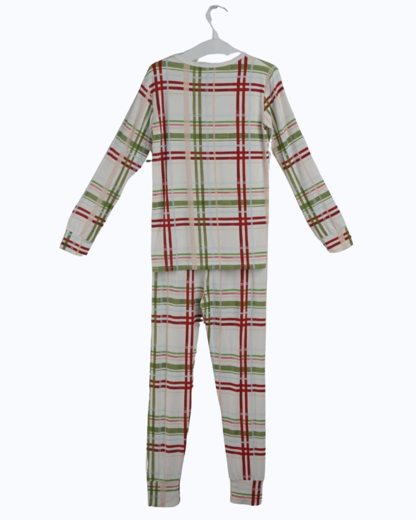 Plaid Christmas Bamboo Pajamas for Kids – Two Piece Set