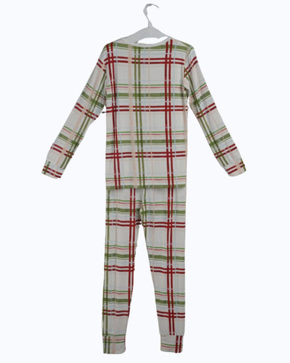 Plaid Christmas Bamboo Pajamas for Kids – Two Piece Set
