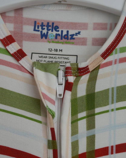 Plaid Christmas Bamboo Baby Pajamas – Zipper Footie