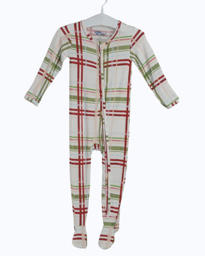 Plaid Christmas Bamboo Baby Pajamas – Zipper Footie