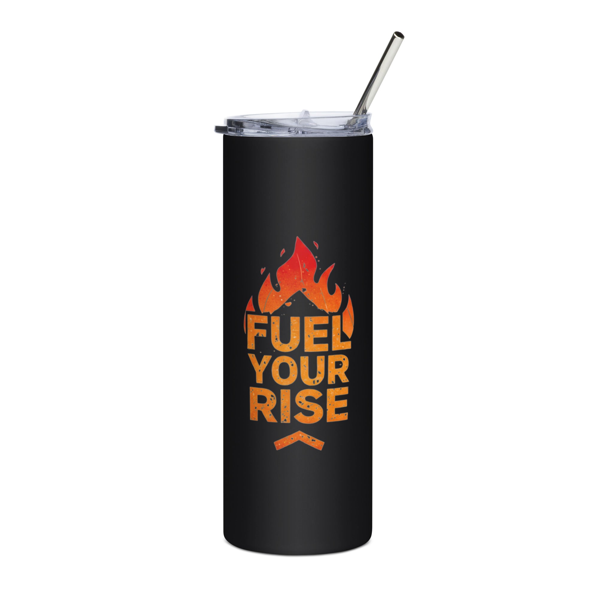 Fuel Your Rise Stainless Steel Motivational Tumbler – 20oz Double-Wall Travel Cup