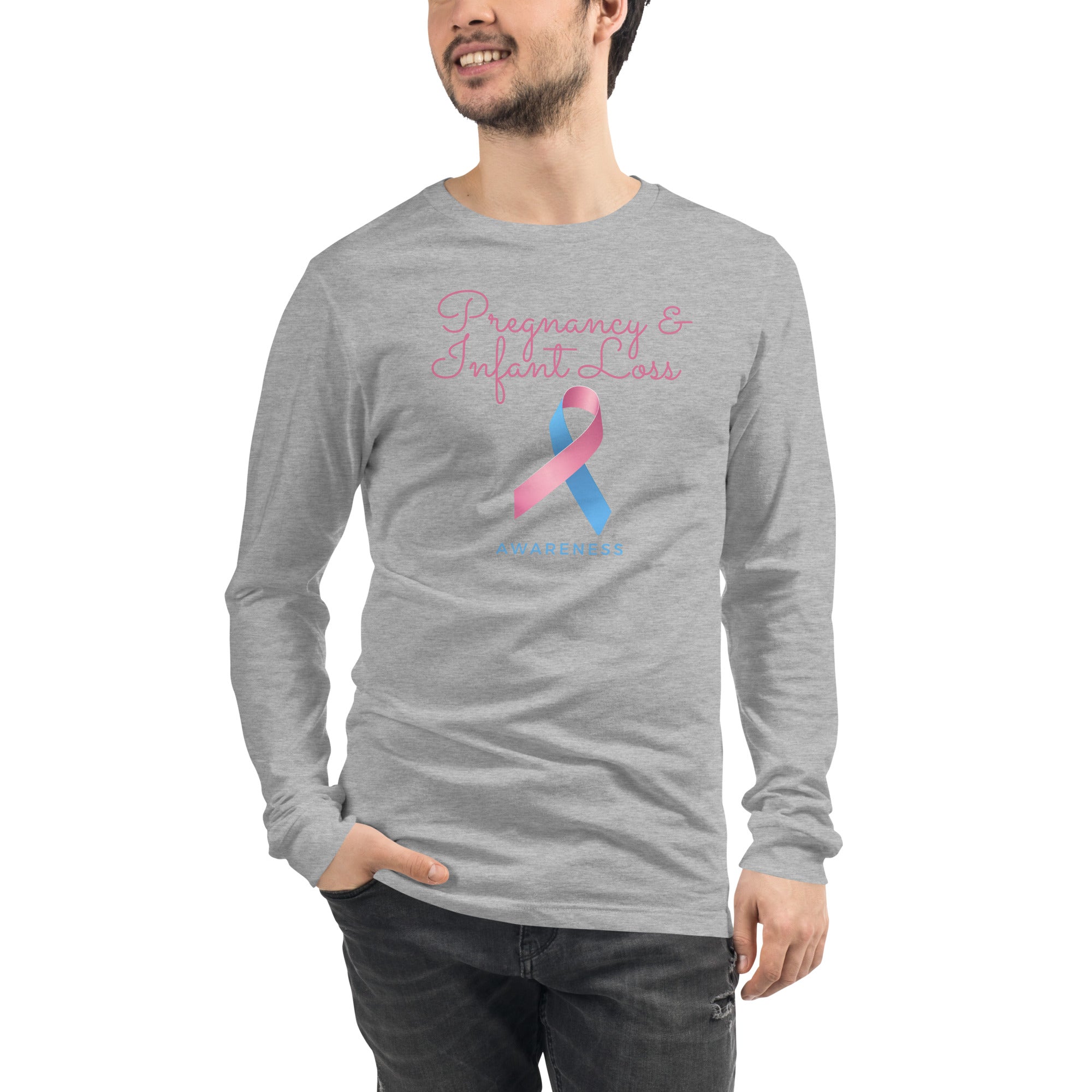 Pregnancy and Infant Loss Awareness Ribbon Unisex Long Sleeve Tee - Mari’Anna Tees