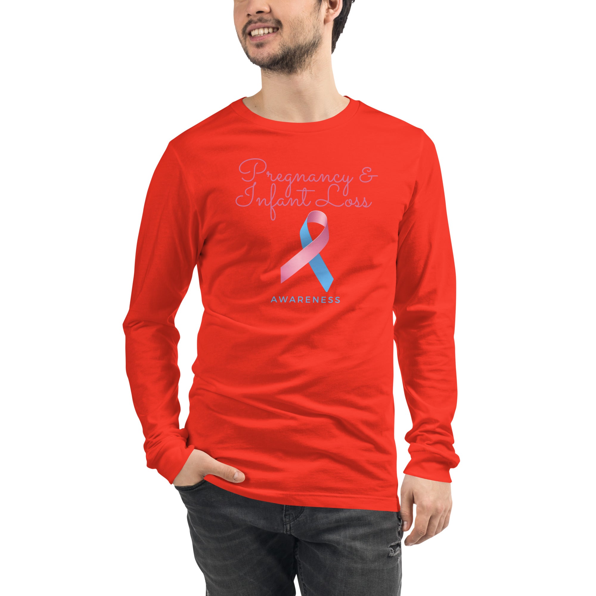 Pregnancy and Infant Loss Awareness Ribbon Unisex Long Sleeve Tee - Mari’Anna Tees