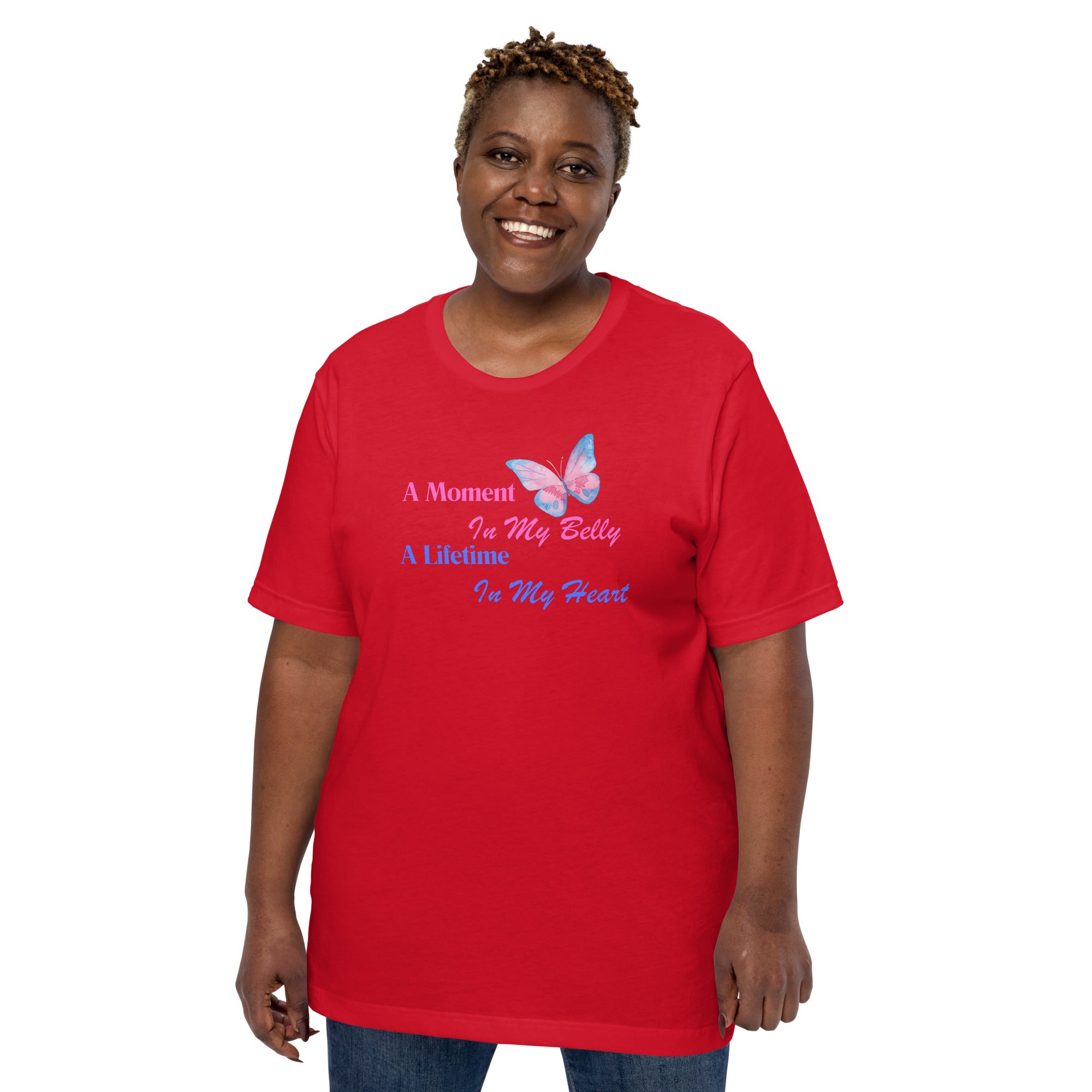 A Moment in my Belly A Lifetime in my Heart Pregnancy Loss Awareness Unisex t-shirt - Mari’Anna Tees