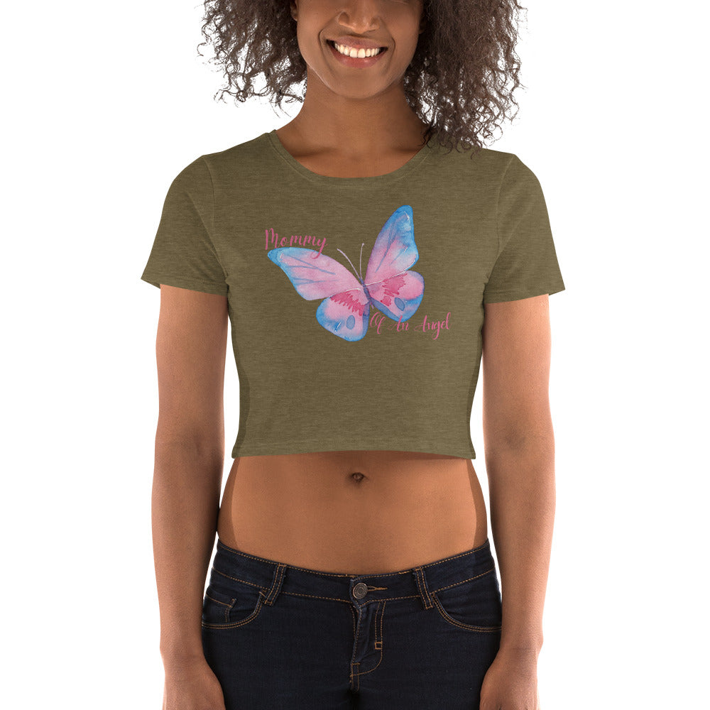Mommy of an Angel Butterfly Women’s Crop Tee