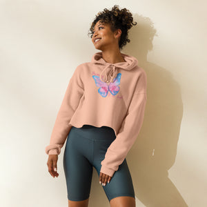 Mommy of an Angel Butterfly Crop Hoodie