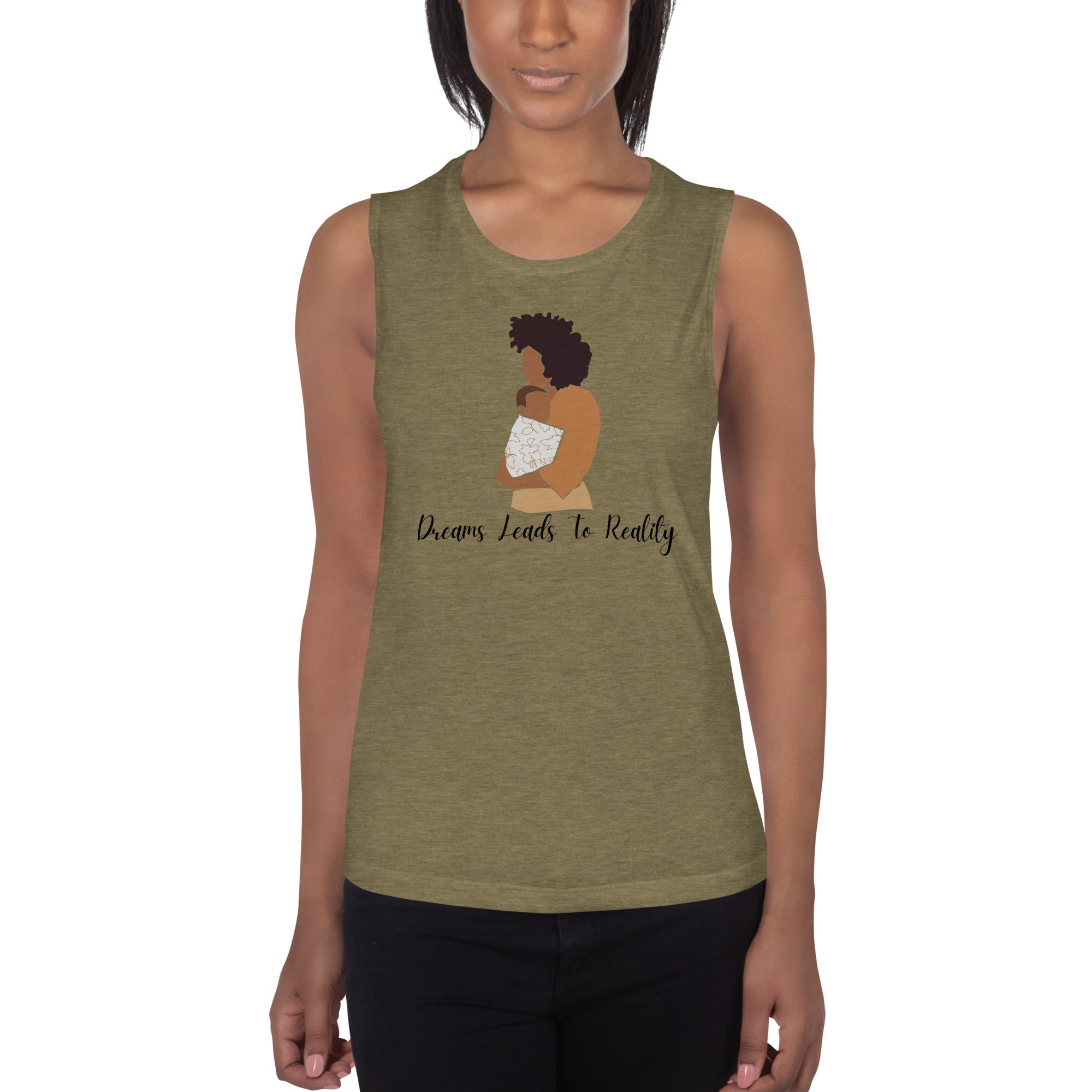 Dreams Leads To Reality Mother & Baby Ladies’ Muscle Tank